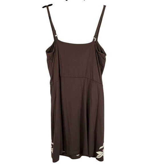 INC Dress L Brown Tank Floral Boho Midi Y2K Festival 80s Indie Festival Classic - Picture 3 of 15